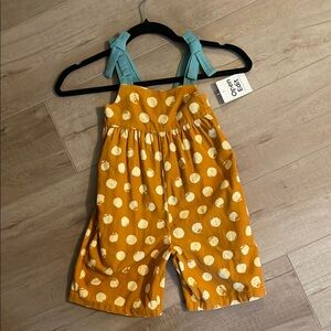 Polka Dot Kids Jumpsuit - Orange and Blue
